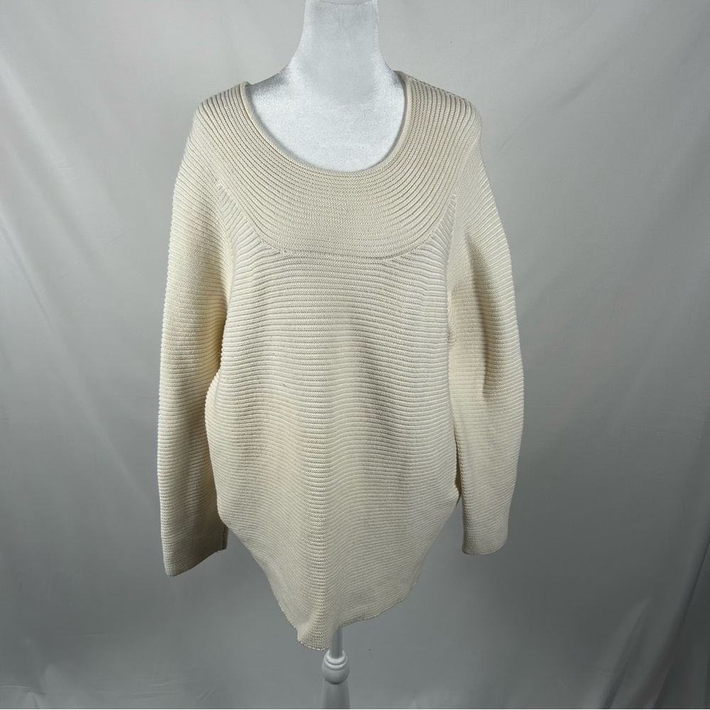 Talbots Ivory/ Off White Ribbed Oversized Sweater Size 1X